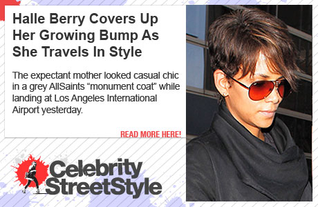 Halle Berry Covers Up Her Growing Bump As She Travels In Style